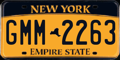 NY license plate GMM2263