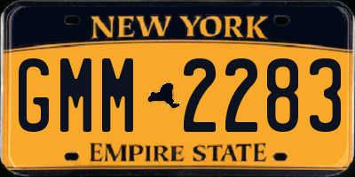 NY license plate GMM2283