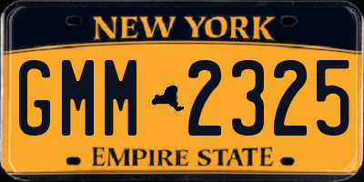 NY license plate GMM2325