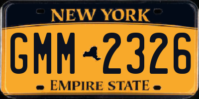 NY license plate GMM2326