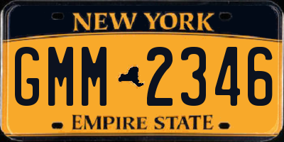 NY license plate GMM2346