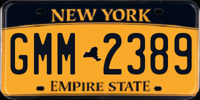 NY license plate GMM2389