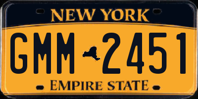 NY license plate GMM2451