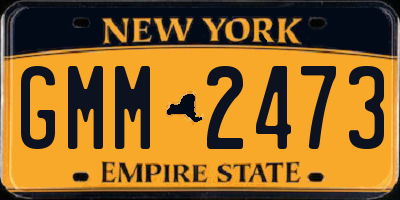 NY license plate GMM2473