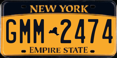 NY license plate GMM2474