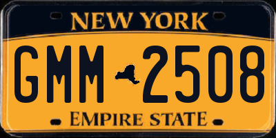 NY license plate GMM2508