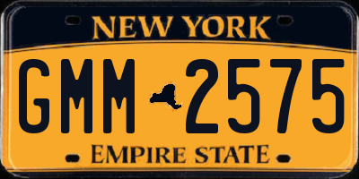 NY license plate GMM2575