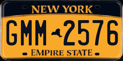 NY license plate GMM2576