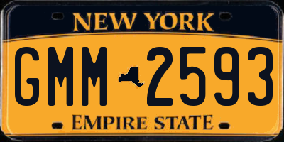 NY license plate GMM2593
