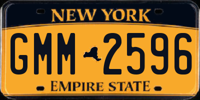 NY license plate GMM2596