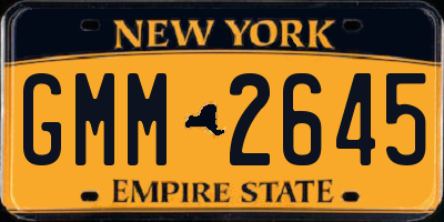 NY license plate GMM2645
