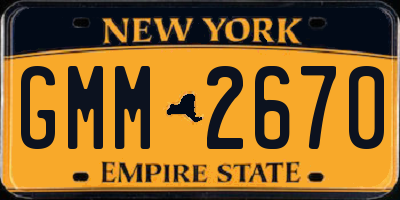 NY license plate GMM2670