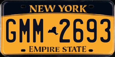 NY license plate GMM2693