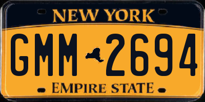 NY license plate GMM2694