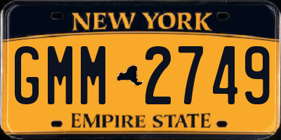 NY license plate GMM2749