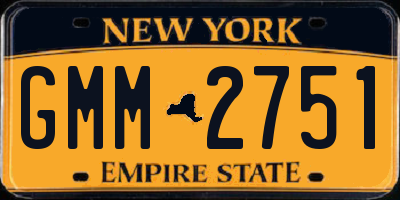 NY license plate GMM2751