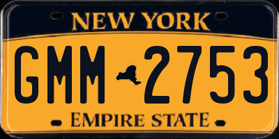 NY license plate GMM2753