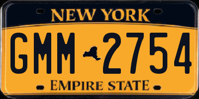 NY license plate GMM2754