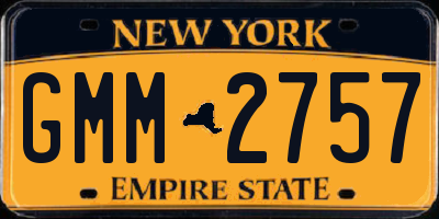 NY license plate GMM2757