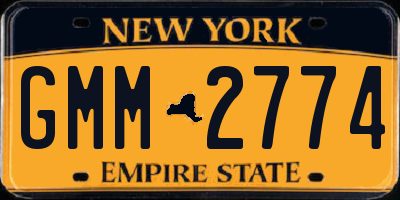 NY license plate GMM2774