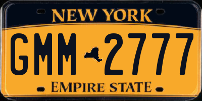 NY license plate GMM2777