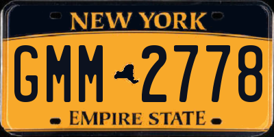 NY license plate GMM2778