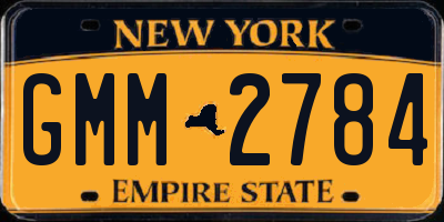 NY license plate GMM2784