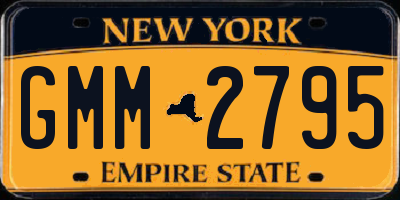 NY license plate GMM2795