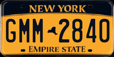 NY license plate GMM2840
