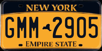 NY license plate GMM2905