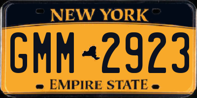 NY license plate GMM2923