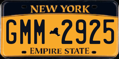 NY license plate GMM2925