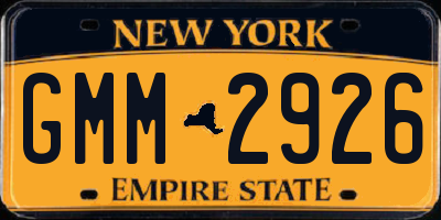 NY license plate GMM2926