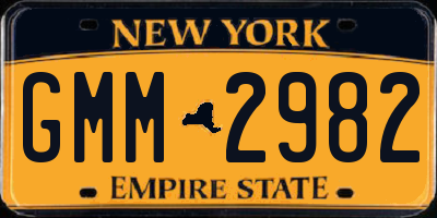 NY license plate GMM2982