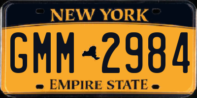 NY license plate GMM2984