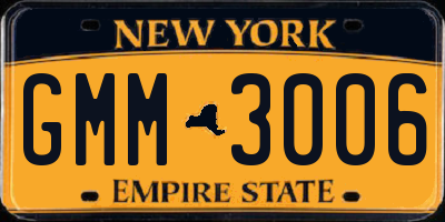 NY license plate GMM3006
