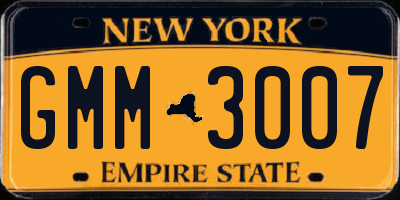 NY license plate GMM3007