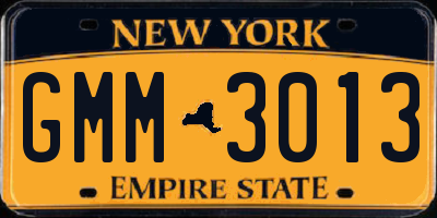 NY license plate GMM3013