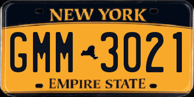 NY license plate GMM3021