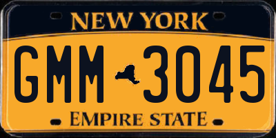 NY license plate GMM3045