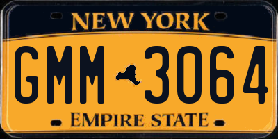 NY license plate GMM3064