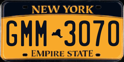 NY license plate GMM3070