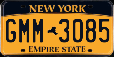NY license plate GMM3085