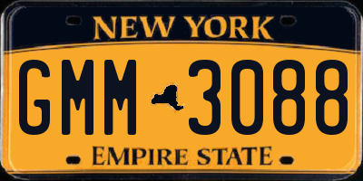 NY license plate GMM3088