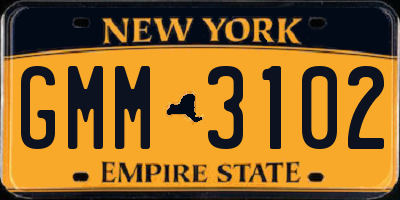 NY license plate GMM3102