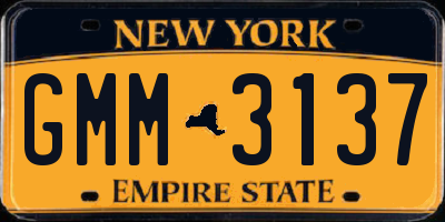 NY license plate GMM3137