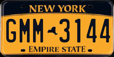 NY license plate GMM3144