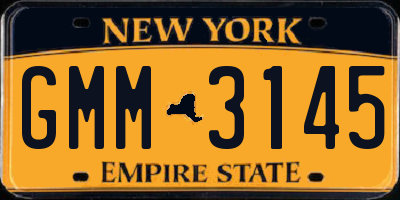 NY license plate GMM3145
