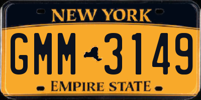 NY license plate GMM3149