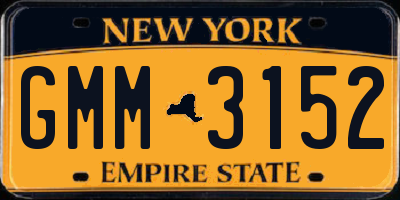 NY license plate GMM3152